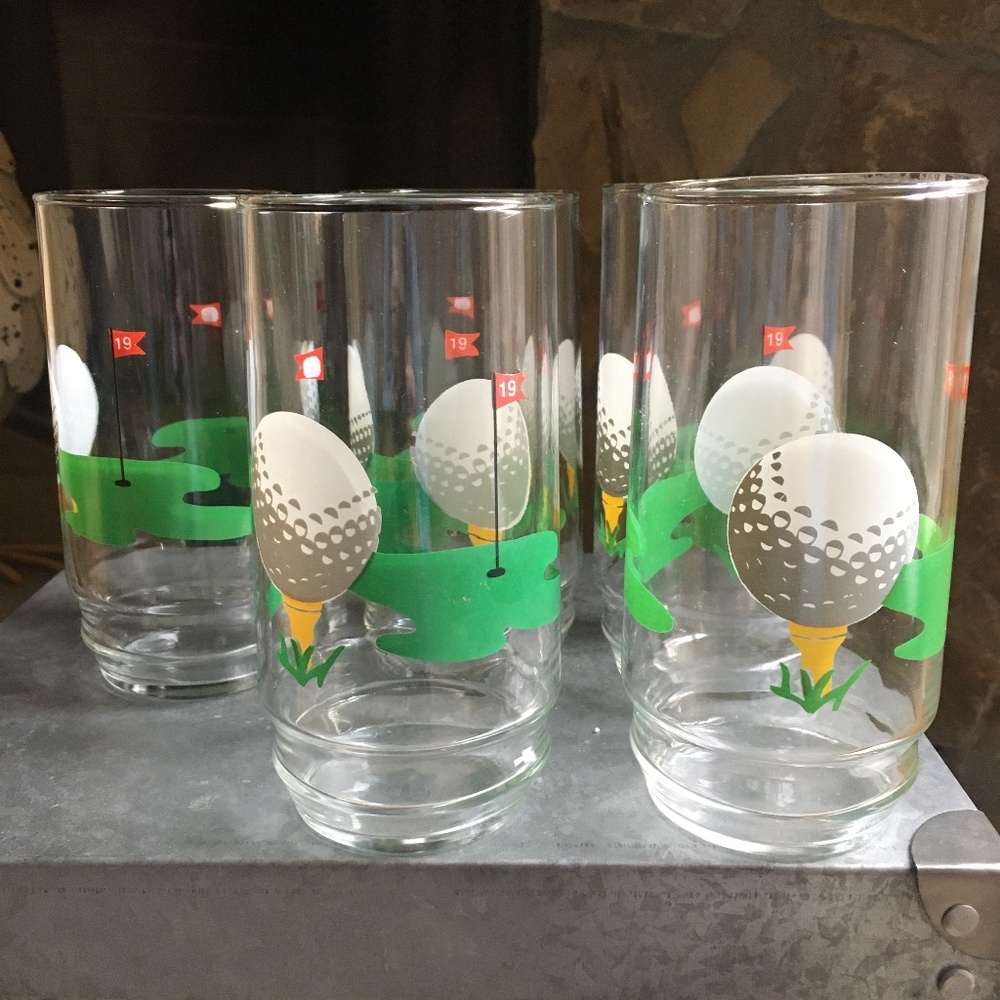 1980s Golf “Tee/Tea Time” Glasses